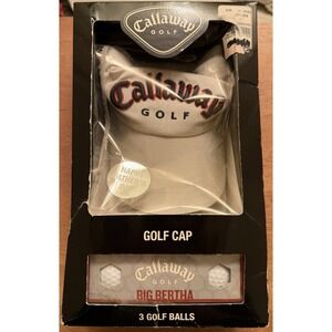 2005 Calloway NEW Golf Hat‎ and 3 Big Bertha Golf Balls Gift Set In Original Pkg